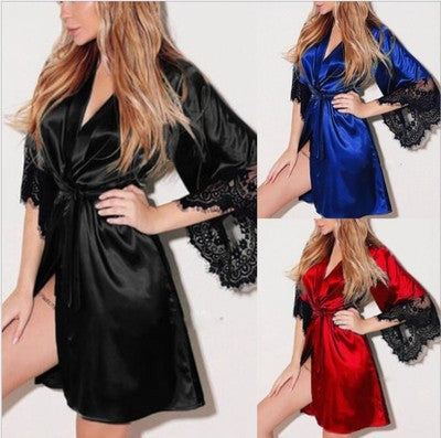Women Lingerie Strap Transparent Lace Nightgown