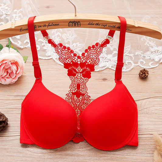 Butterfly Lace Adjustable Glossy Lingerie Bra